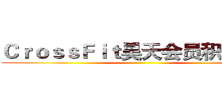 ＣｒｏｓｓＦｉｔ昊天会员积分方案 ()