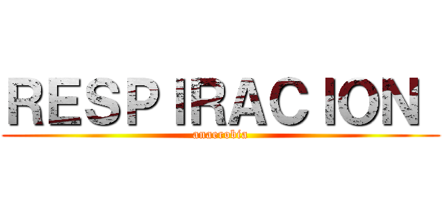 ＲＥＳＰＩＲＡＣＩＯＮ  (anaerobia)