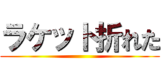 ラケット折れた ()