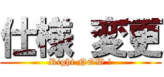 仕様 変更 (Right NOW !)