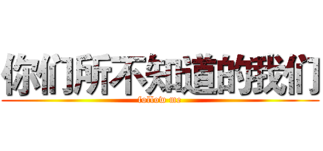 你们所不知道的我们 (follow me)
