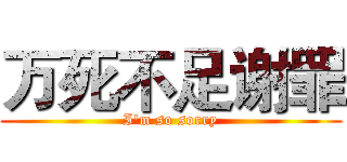 万死不足谢罪 (I'm so sorry)