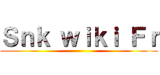 Ｓｎｋ ｗｉｋｉ Ｆｒ ()