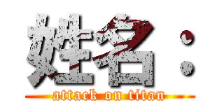 姓名： (attack on titan)