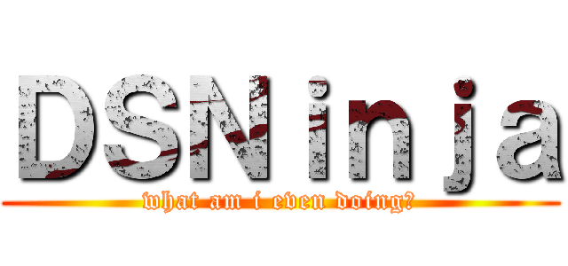 ＤＳＮｉｎｊａ (what am i even doing?)