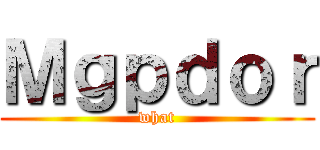 Ｍｇｐｄｏｒ (what)