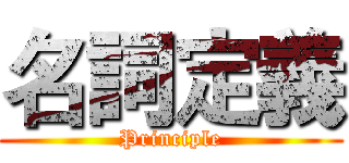 名詞定義 (Principle)