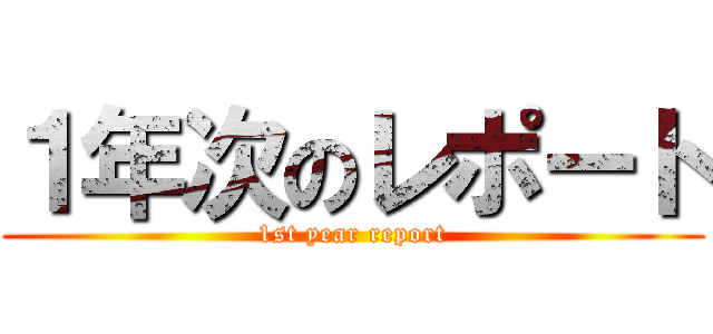 １年次のレポート (1st year report)