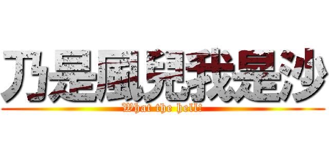 乃是風兒我是沙 (What the hell!)