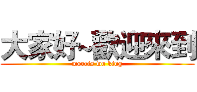 大家好~歡迎來到 (morris wu king)