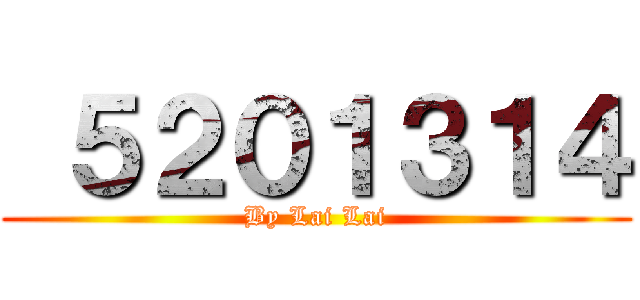  ５２０１３１４ (By Lai Lai)