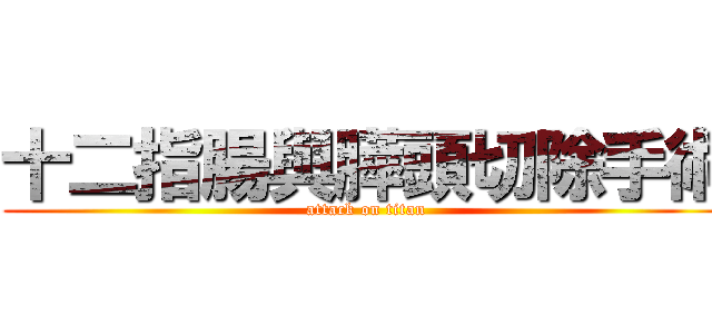 十二指腸與膵頭切除手術 (attack on titan)