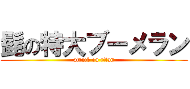 髭の特大ブーメラン (attack on titan)