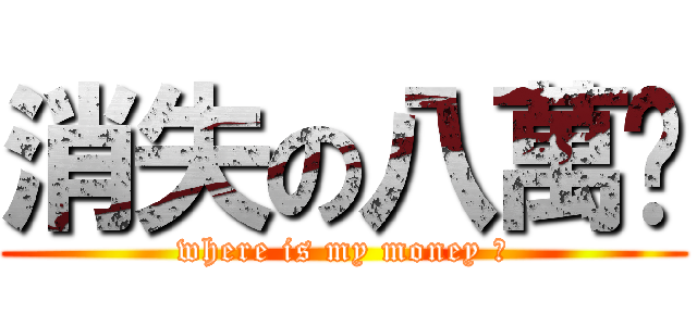 消失の八萬ㄧ (where is my money ?)