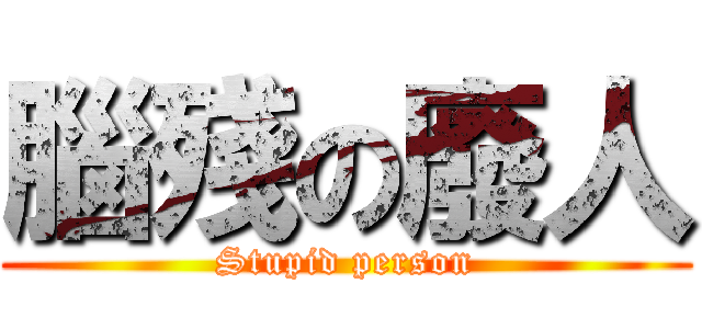 腦殘の廢人 (Stupid person)