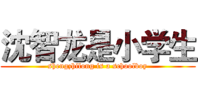 沈智龙是小学生 (shengzhilong is a schoolboy)
