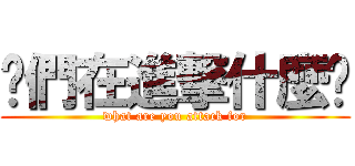 你們在進撃什麼啦 (what are you attack for)