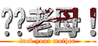 屌你老母！ (fuck your mother)