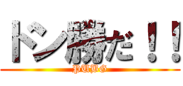 ドン勝だ！！ (PUBG)