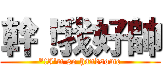 幹！我好帥 (*!I\'m so handsome)
