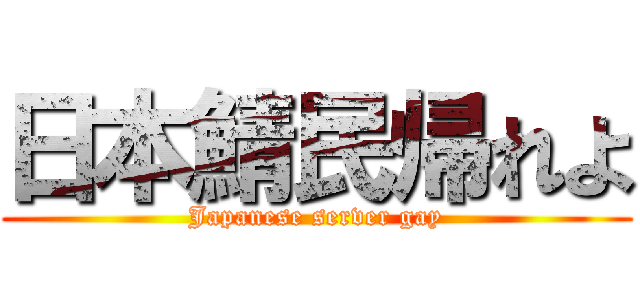 日本鯖民帰れよ (Japanese server gay)