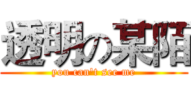 透明の某陌 (you can't see me)