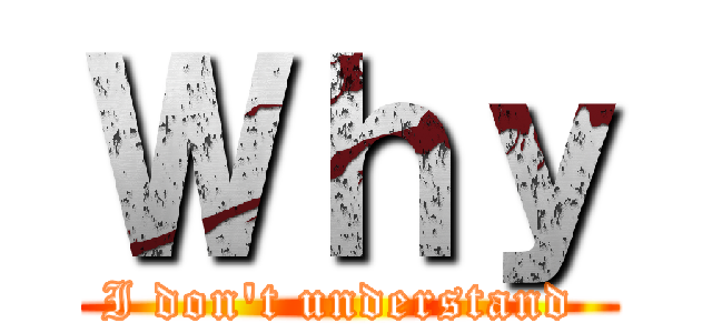 Ｗｈｙ (I don't understand )