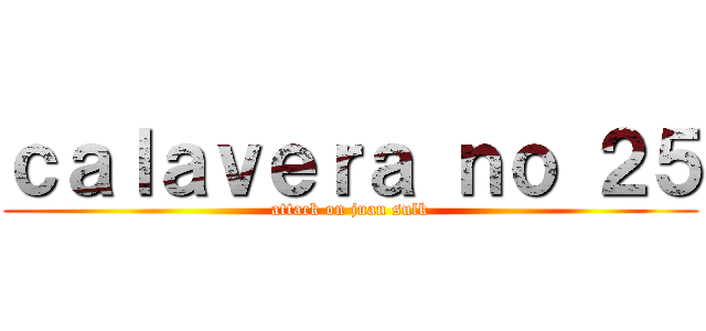 ｃａｌａｖｅｒａ ｎｏ ２５ (attack on juan sulk)