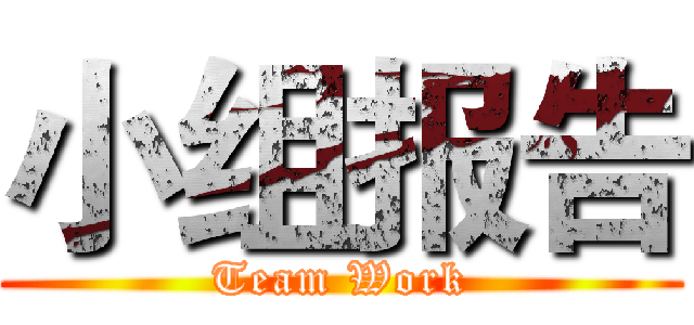 小组报告 (Team Work)