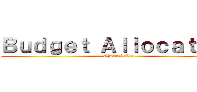 Ｂｕｄｇｅｔ Ａｌｌｏｃａｔｉｏｎ (Channel Mix)