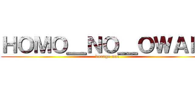 ＨＯＭＯ＿ＮＯ＿ＯＷＡＲＩ (dorage nai)