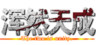 浑然天成 (The two is unity.)