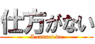 仕方がない (I cannot do)