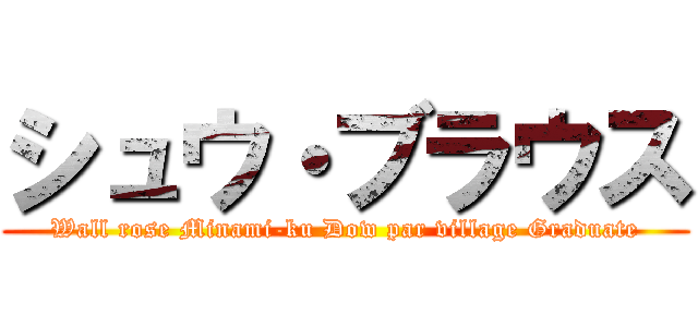 シュウ・ブラウス (Wall rose Minami-ku Dow par village Graduate)