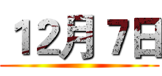 １２月７日 ()