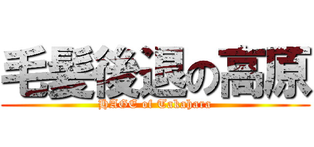 毛髪後退の高原 (HAGE of Takahara)