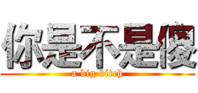 你是不是傻 (a big bitch)