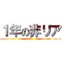 １年の非リア (うぃー。)