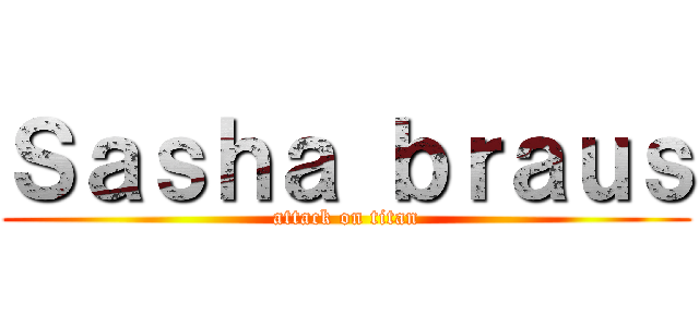 Ｓａｓｈａ ｂｒａｕｓ (attack on titan)