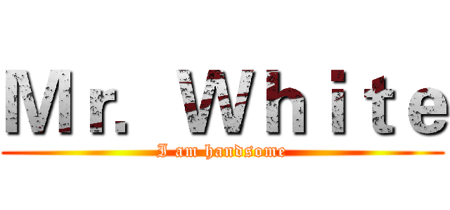 Ｍｒ．Ｗｈｉｔｅ (I am handsome)