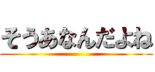 そうあなんだよね ()