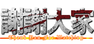 謝謝大家 (Thank You For Watching)