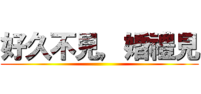 好久不見，婚禮見 ()