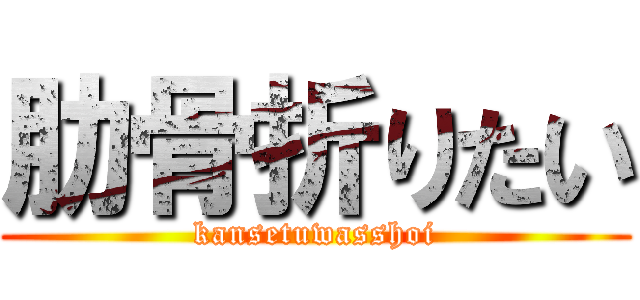 肋骨折りたい (kansetuwasshoi)