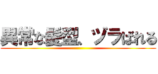 異常な髪型、ヅラばれる ()