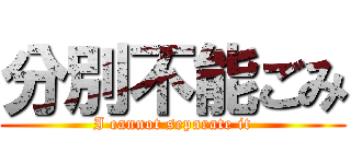 分別不能ごみ (I cannot separate it)