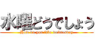 水曜どうでしょう (How do you like webnesday)