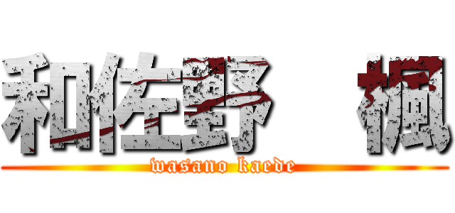 和佐野  楓 (wasano kaede)