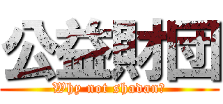 公益財団 (Why not shadan?)