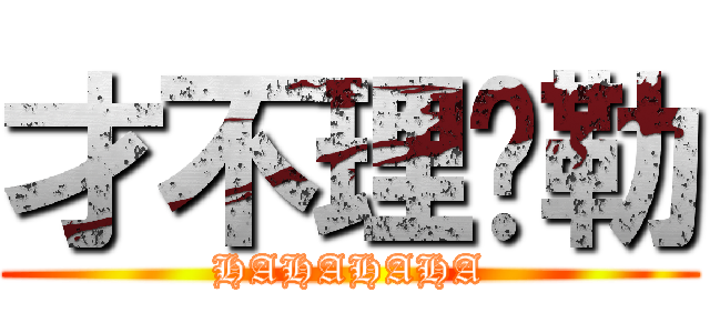 才不理你勒 (HAHAHAHA)